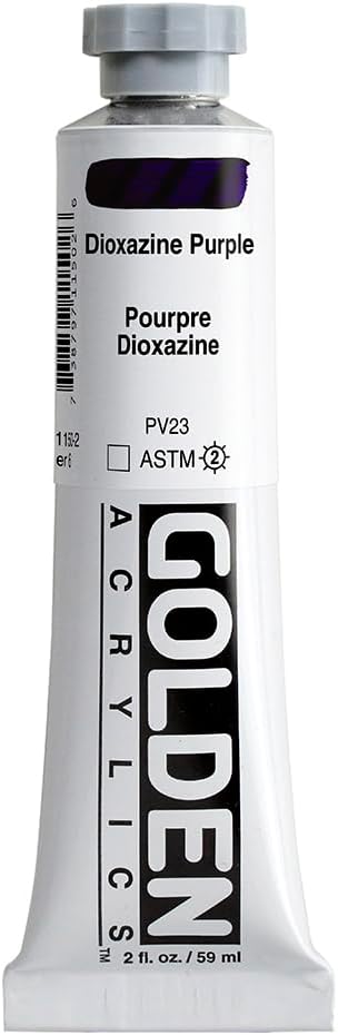 Heavy Body Acrylics by GOLDEN, Dioxazine Purple, 2 fl. oz. Tube, Professional Acrylic Paint, Transparent...