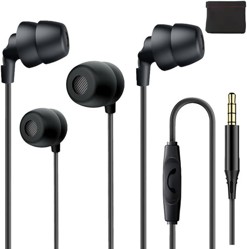 2parks Sleep Earphones, in-Ear Headphones with Soft Silicone Ear Tips, 3.5mm Jack, Noise Cancelling Earphones for Sleeping Side Sleeper,Travel, Wo...