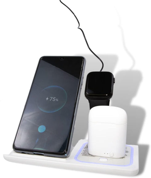 Qi Wireless Fast Charging Stand 3 in 1 Fast Wireless Charger Compatible with Multi-Devices W/Wall Connector...
