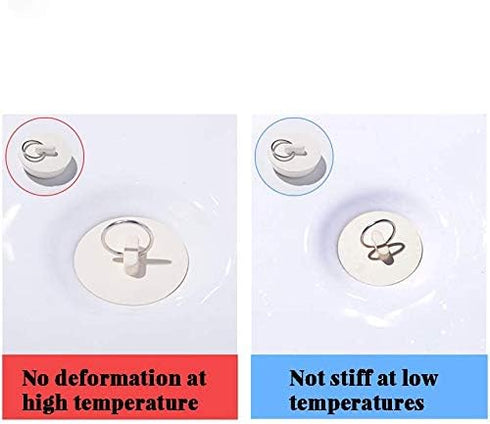 Bath Tub Drain Stoppers, 4 Pieces Sink Bathtub Plug Rubber Kitchen Bathroom Laundry Bar Water Stopper Seal with Hanging Ring for Shower Faucet Cov...
