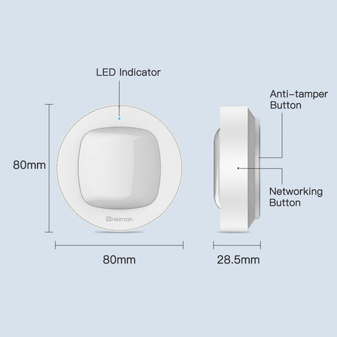 HEIMAN WiFi Smart Motion Sensor, Wireless Home Security PIR Motion Detector, Real-Time App Notifications and Large Area Detection, Contact Sensor ...