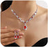 Denifery Bridal Necklace Earrings Set Crystal Wedding Jewelry Set Rhinestone Choker Necklace for Women...