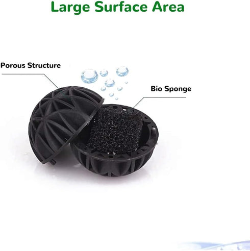 J-star 100pcs 0.62-Inch Aquarium Bio Balls Filter Media, Aquarium Fish Tank Filter Media, Pond Media Filter Balls with Media Bags...