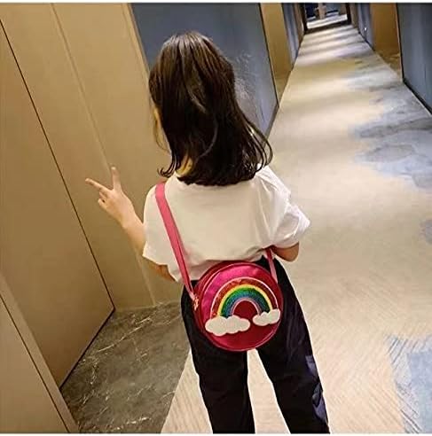 Rainbow Purse for Little Girls - Cute Rainbow Purse Toddler, Princess Crossbody Bag with Rainbow Keychain for Kid Girls...