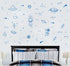 Outer Space Wall Stickers for Kids – Rockets, Stars, Planets and Galaxy Themed Decals – Educational and Decorative Vinyl for Boys Bedroom, Nursery...
