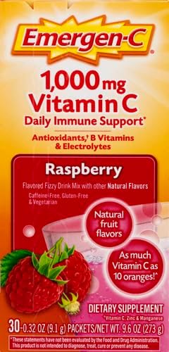 Emergen-C 1000mg Vitamin C Powder, With Antioxidants, B Vitamins And Electrolytes, Immunity Supplements For Immune Support, Caffeine Free Fizzy Dr...