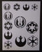 Harissa Star Wars Rebel Empire Sith Jedi Logo Seal 8.5'', x 11'', Stencil Fast Reusable, Sturdy, Cut Stencil Sheet (not Paper)...