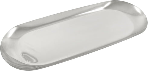 Oval Stainless Steel Decorative Tray, 9 x 3.54 inch Towel Tray Storage Tray,Jewelry Dish Cosmetics Organizer Home Table Centerpiece,Silver...