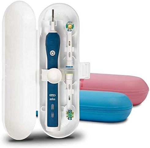 Plastic Electric Toothbrush Travel Case for Oral-B Pro Series, 3 packs (White&Blue&Pink)...