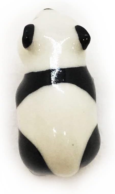 WitnyStore Tiny 1¼" Standing Panda Figurine - Miniature Hand Made Painted Ceramic Giant Pandas Black White Bear Asian Wildlife Wild Animals Cute P...
