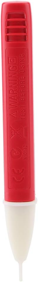 ViaGasaFamido Voltage Tester Pen Non Contact Electric Test Pencil Electricity Detector with LED Light Electricity Voltage Tester 90-1000V Red Hous...