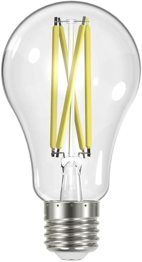 Satco S12442 A19 LED 4-Bulb Value Pack, 100W Replacement, 2700K, Clear...