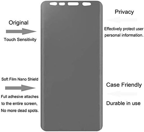 Galaxy S8 Plus Privacy Screen Protector, 2-Way Anti Spy Full Adhesive Glue Touch Accurate 3D Curve Nano Shield Soft Film (NOT Tempered Glass) for ...