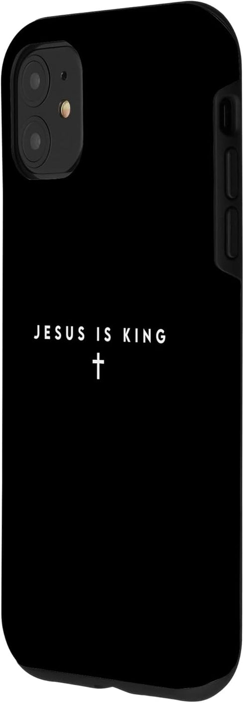 iPhone 11 Jesus Is King Christian Faith Men Women Gifts Cross Case...