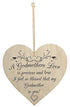 Meijiafei Blessed with Godmothers Love Wooden Hanging Heart Plaque Sign Present...