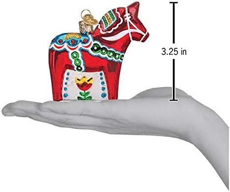 Old World Christmas Swedish Dala Horse Glass Blown Ornaments for Christmas Tree...