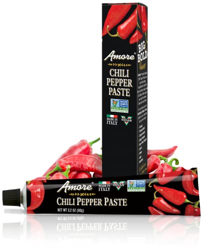 Amore Vegan Chili Pepper Paste In A Tube - Non GMO Certified and Made In Italy (Pack of 1)...
