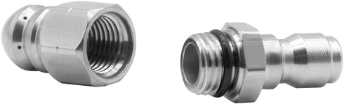 Beduan Pressure Washer Sewer Jetter Nozzle Stainless Steel for Cleaning Sink Drain Pipe 5000PSI(2 Sets)...