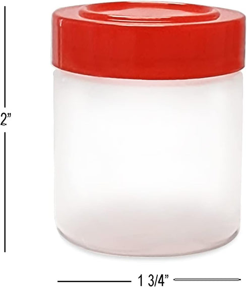 ljdeals 1 oz Plastic Spice Jars w/Red Caps and Sifters for Herbs, Spices, Powders, Spice Bottles Great For Travel, Camping, Kitchen, Restaurant an...