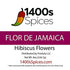 8oz Dried Hibiscus Flowers perfect for Tea and Mexican Agua Fresca, Flor de Jamaica, Whole Flowers and Petals by 1400s Spices...