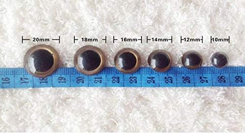 100PCS Brown Plastic Safety Eyes Craft Eyes for Sewing Crafting Buttons Teddy Bear Doll Stuffed Animals Puppet Doll Making DIY Crafts Toy Accessor...