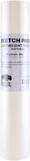 Nickel White Sketch Tracing Paper Roll, 12 inch X 50 yard I White Translucent Paper Vellum I Lightweight Paper for Drawing, Sketching, Drafting, O...