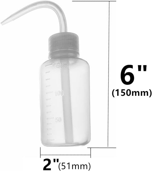 Wash Bottle 2pcs 150ml 5Oz Narrow Mouth Squeeze Bottle Medical Lab Plastic Safety Squeeze Bottle No Spill Bend Mouth Watering Cans...