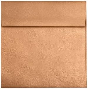 LUXPaper Square Invitation Envelopes | Peel & Press | 6 1/2" x 6 1/2" | Copper Metallic | 80lb. Text | 50 Qty...