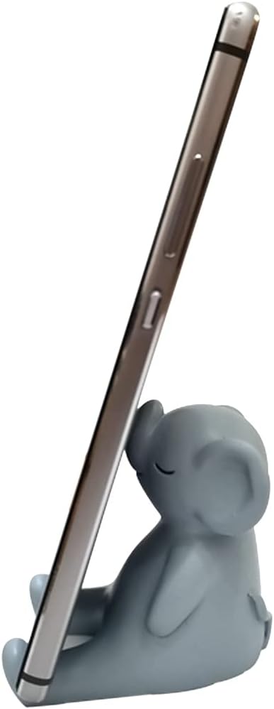 Cute Phone Stand for Desk, Mini Portable Elephant Smartphone Holder for Table and Nightstand, Kawaii Animal Phone Mount Holder foriPhone, Huawei,S...