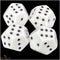 DodecaD6 - Spot - Pipped 12 Sided D6 dice - White w/Black Set of 4 - Double six dice D12 Rolls Better...