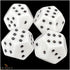 DodecaD6 - Spot - Pipped 12 Sided D6 dice - White w/Black Set of 4 - Double six dice D12 Rolls Better...