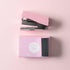 Pink Mini Stapler with Staples Portable Binding Machine Morandi Color Metal Stapler Set with Staples Student Stationery Office Supplies, Manual St...