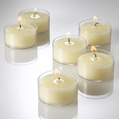 Ivory Vanilla Scented Clear Cup Richland Tealight Candles Set of 50...