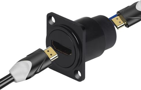 HDMI 4K@60Hz D Panel Mount Connector with Waterproof Cover - Female-to-Female HDMI Coupler Adapter, 3D & 4K Supported, Extendable for Car, Compute...