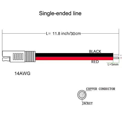 14AWG SAE Connector Extension Cable, (4 Pack) SAE Quick Connector Disconnect Plug SAE Power Automotive Extension Cable Solar Panel Cable Wire...