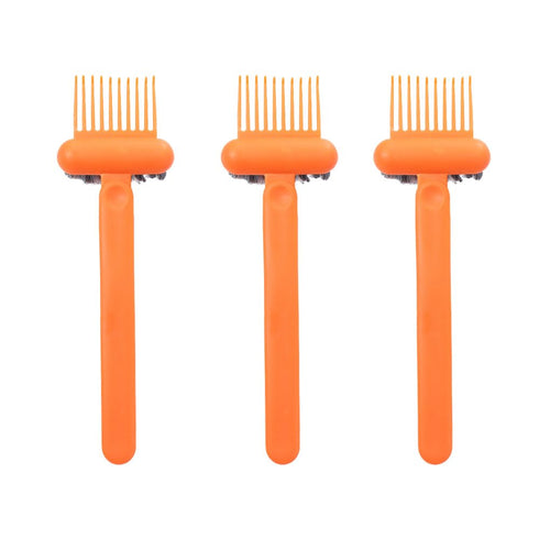 3 Pieces Hair Brush Cleaning Tool, Orange Plastic Comb Cleaning Brushes 2-In-1 Styling Accessory for Removing Hair Dust Home Hair Care Tool(Orange...