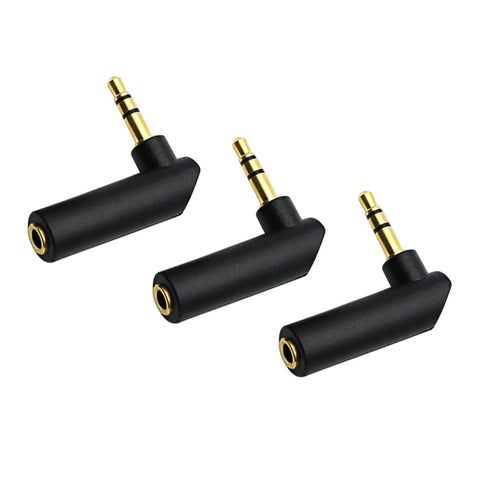 3.5mm Angle Male to Female Audio Adapter, 90 Degree Right Angle Gold-Plated TRS Stereo Jack Plug AUX Connector Compatible with Headset, Tablets, M...