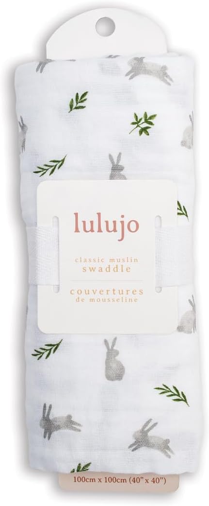 lulujo Baby Swaddle Blanket Unisex Softest 100% Cotton Muslin Swaddle Blanket Neutral Receiving Blanket for Girls & Boys| 40in x 40in| Baby Gift| ...