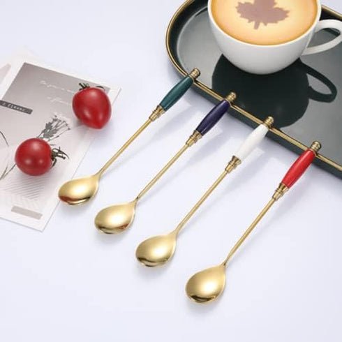 Coffee Spoon Sets for Mixing,Iced Tea Spoons, Cocktail Stirring, Tea, Coffee, Milkshake, Cold Drink...