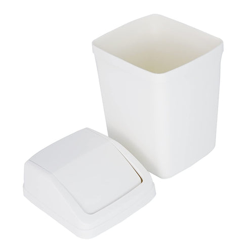Small Trash can with lid 2 Liter/ 0.5 Gallon Mini wastebasket for Countertop, Coffee Area, Bathroom, Office & Home, Kitchen, Bedroom - White...