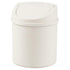 Plastic 0.7 Gallon Tiny Garbage Can, Mini Trash Can with Swing-Top Lid, White...