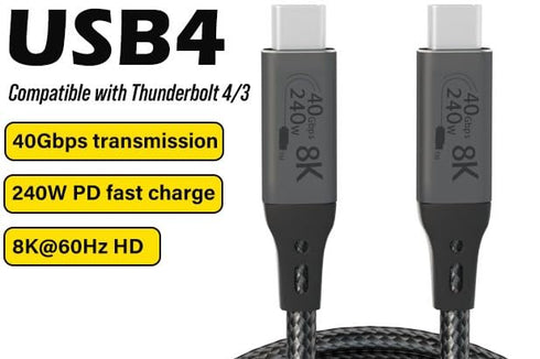 1-Foot USB4 Cable Compatible with Thunderbolt 3, Thunderbolt 4 and USB-C - Supports 8K HD Display, 40gbps Data Transfer, 240W Charging......
