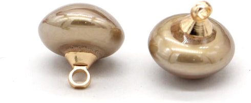 20Pcs 10mm(0.394inch) High Light Mushroom Pearl Buttons, with Metal Shank, for Garment, Women Shirt, Silk Dress, Sewing Crafts (Beige)...