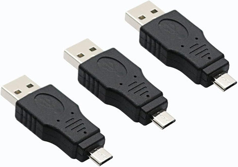USB 2.0 Adapter A Male to Micro Male Black (3 Pack) USB a Male to Micro Male Adaptor...