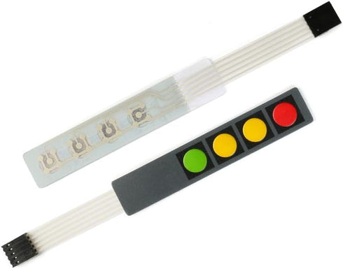 5Pcs 1x4 4 Key Membrane Switch MG192B 4-key Array Membrane Switch on off Display Microcontroller Extended Keyboard 5Pin Dupont DIY Red Yellow Yell...