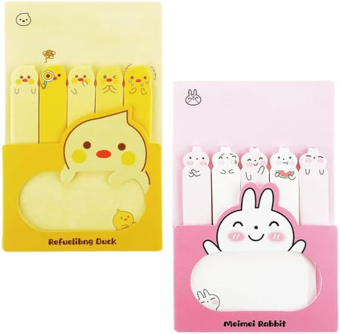 240PCS Rabbit, Duck Cute Animal Notes, Cartoon Animal Sticky Pads Kawaii Memo Self-Adhesive Tabs Colorful Flags Index for Office School Gifts...