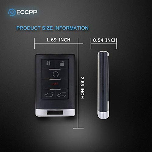 ECCPP fit for Keyless Entry Remote Key Fob Chevy GMC Cadillac Series OUC6000066 (1x)...