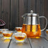 Clear Glass Tea Kettle with Stainless Steel Infuser and Lid, Borosilicate Glass Tea Kettle for Stove Top and Outdoor Use...