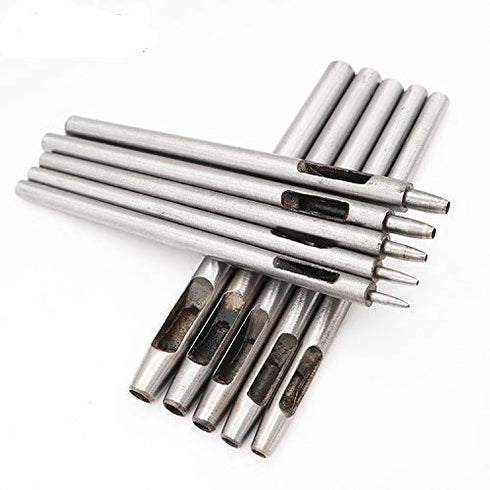 10Pcs Leather Hole Punch Cutter 0.5mm-5mm Round Hollow Hole Punch Set, Leather Working Tools Leather Craft Punch Tool Kit...