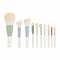 Cute Morandi Color ON THE GO Makeup Brush Set, 10pcs Easy-taken Mini Full Complete Function Cosmetic Brushes Kit...